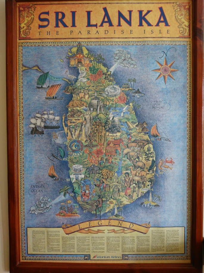 This is the map of island Sri Lanka, also known as Ceylon