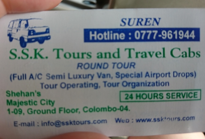 S.S.K. Tours and Travel Cabs, Sri Lanka