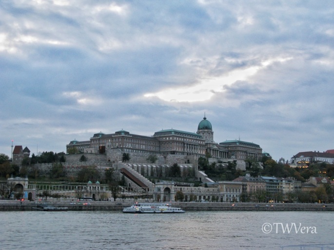 Buda Castle, view from Danube Promenade, Budapest, Hungary